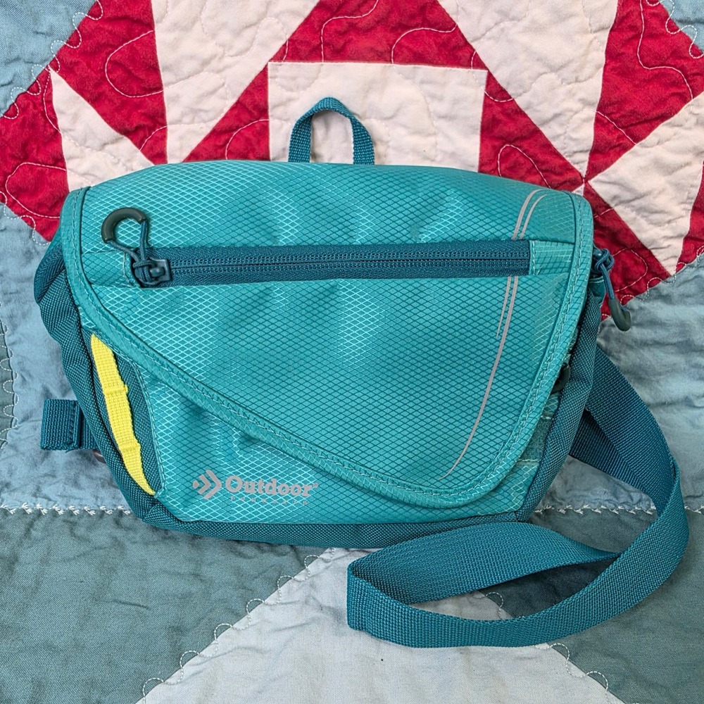 Outdoor Products Teal Ripstop Crossbody Messenger Bag‎ Small Hiking Travel Pack